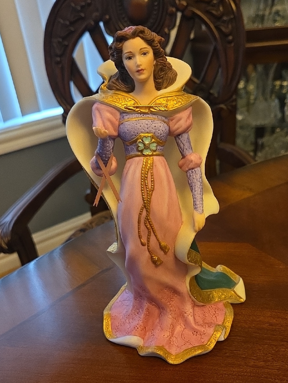 Lenox Maid Marian Porcelain Figurine Base in White with Gold Lettering